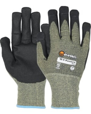 OS Puncture Soft stikhæmmende handsker, Sort/Grøn Skærehæmmende handsker