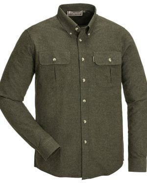 Pinewood Edmonton flannel skjorte, Dark Green Melange Jagt -og outdoorskjorter