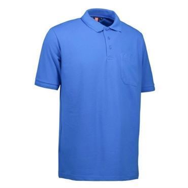 ID PRO wear polo med brystlomme 0320 azur-Small ID polo