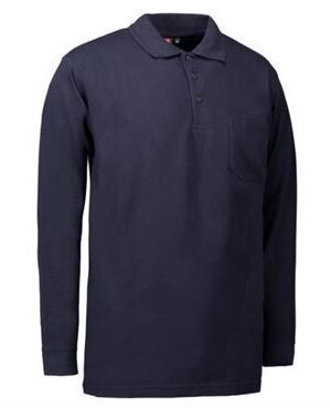 ID PRO wear polo med brystlomme og langeærmer 0326 navy ID polo