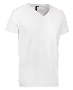 ID Core t-shirt med V-hals 0542 hvid ID t-shirts