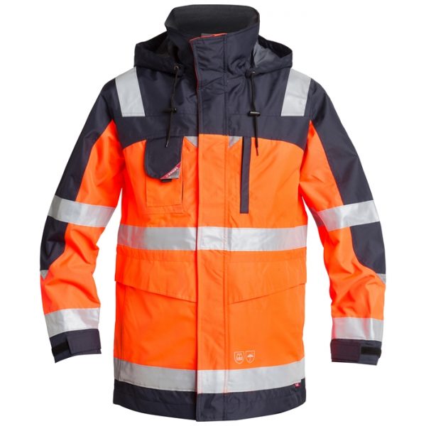 FE-Engel EN 20471 Parka Skaljakke – Orange/Marine-XL FE-Engel fluorescerende tøj