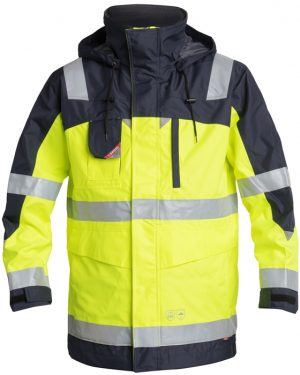 FE-Engel EN 20471 Parka Skaljakke – Gul/Marine FE-Engel fluorescerende tøj