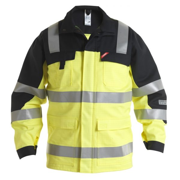 FE-Engel Safety+ Jakke EN 20471 – Gul/Sort-4XL FE-Engel fluorescerende tøj
