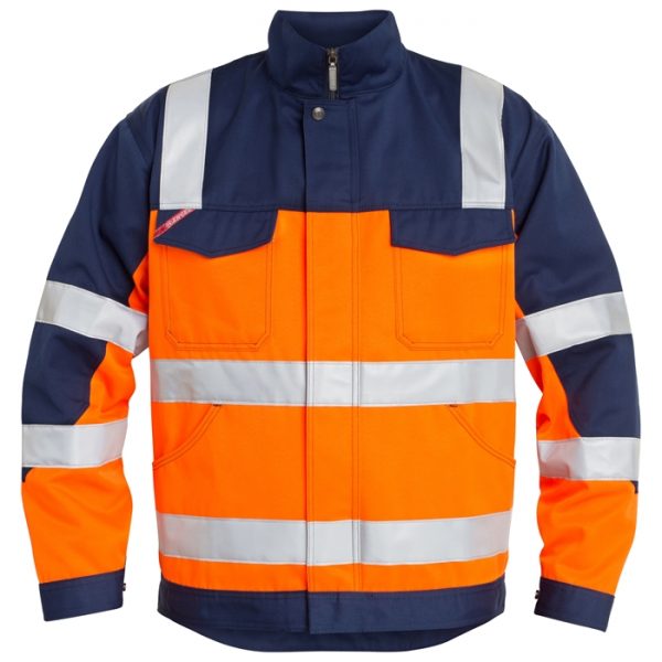 FE-Engel EN 20471 Light Jakke – Orange/Marine-2XL FE-Engel fluorescerende tøj