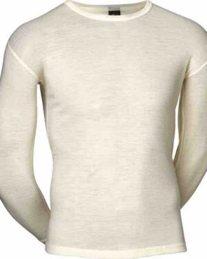 JBS uld undertrøje med lange ærmer råhvid-Small JBS uld undertøj