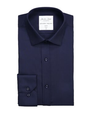 Seven Seas skjorte slim fit ss30 navy Outlet arbejdstøj