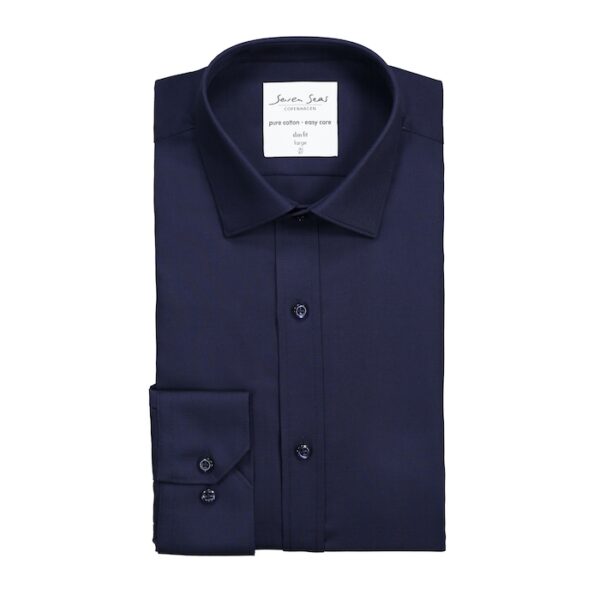 Seven Seas skjorte slim fit ss30 navy Outlet arbejdstøj