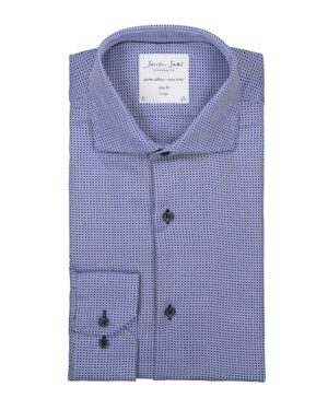 Seven Seas skjorte slim fit ss321 blue check Outlet arbejdstøj