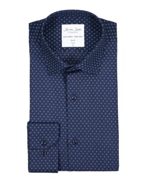 Seven Seas skjorte slim fit ss343 blue print Outlet arbejdstøj