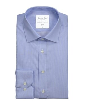 Seven Seas skjorte slim fit ss37 light blue stripe Outlet arbejdstøj