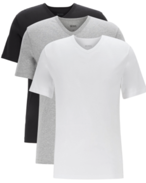 Hugo Boss 3-pack v-hals t-shirts 50325389-999 white/grey/black_Small Hugo Boss undertøj