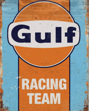 Gulf Metalskilt Gulf Racing
