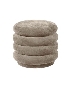 Ferm Living Rund Puf Faded Velvet Beige al-puffer