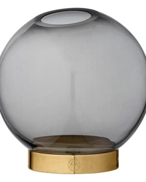 AYTM GLOBE Vase med Stand Sort/Guld Ø10 cm al-home-vaser-skaale