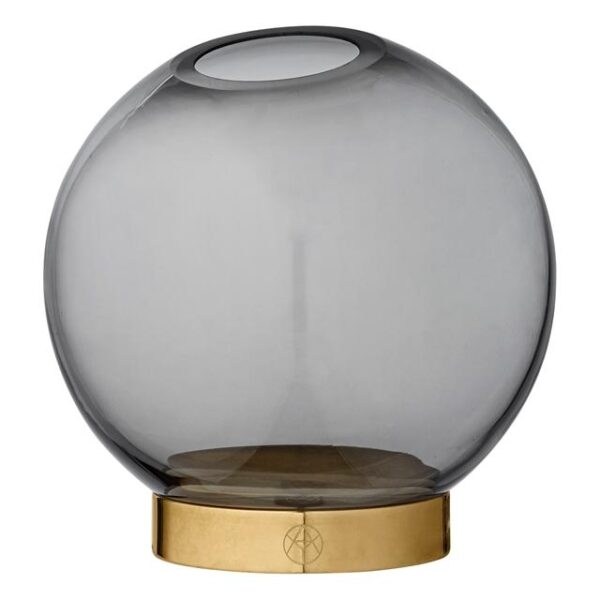 AYTM GLOBE Vase med Stand Sort/Guld Ø10 cm al-home-vaser-skaale