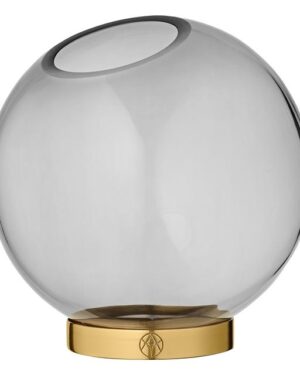 AYTM GLOBE Vase med Stand Sort/Guld Ø17 cm al-home-vaser-skaale