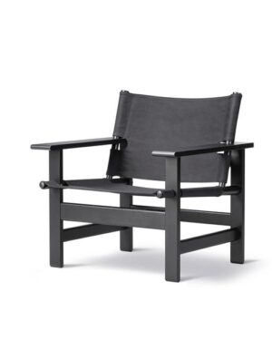 Fredericia Furniture The Canvas Chair Eg Sort Lakeret/Sort Kanvas al-laenestole