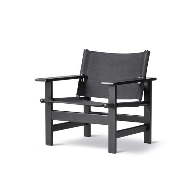 Fredericia Furniture The Canvas Chair Eg Sort Lakeret/Sort Kanvas al-laenestole