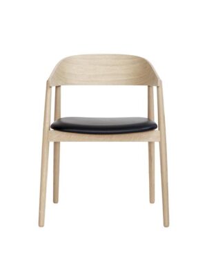 Andersen Furniture AC2 Spisebordsstol m. Armlænl Egetræ/Sort Læder al-spisebordsstole