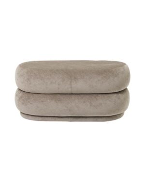 Ferm Living Oval Puf Faded Velvet Beige al-puffer