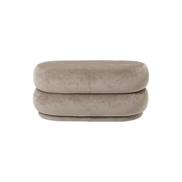 Ferm Living Oval Puf Faded Velvet Beige al-puffer