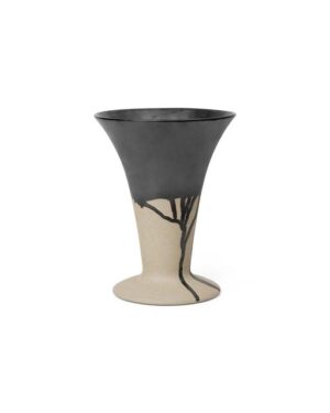 Ferm Living Flores Vase Sand/Sort al-home-vaser-skaale