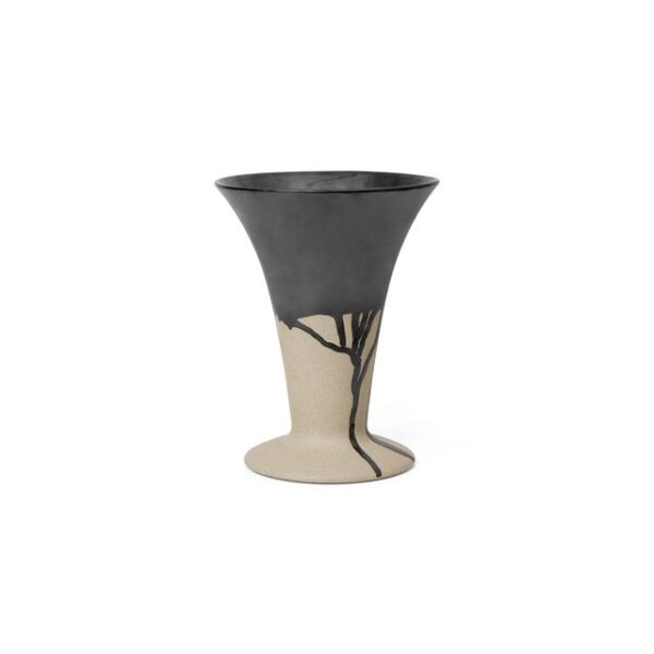 Ferm Living Flores Vase Sand/Sort al-home-vaser-skaale