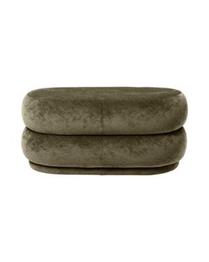 Ferm Living Oval Puf Faded Velvet Forest al-puffer