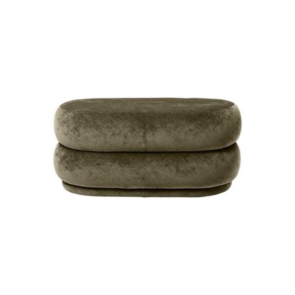 Ferm Living Oval Puf Faded Velvet Forest al-puffer