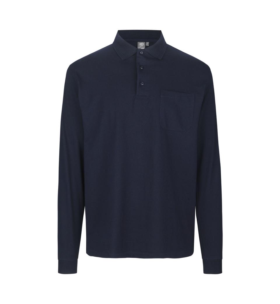 Id Pro Wear Polo Med Brystlomme Og Langeærmer 0326 Navy