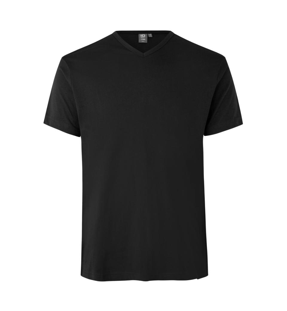 Id T-time T-shirt Slim Med V-hals 0514 Sort