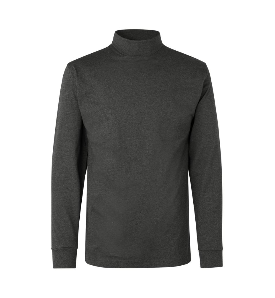 Id L/s T-shirt M/ Rullekrave Grafit Melange