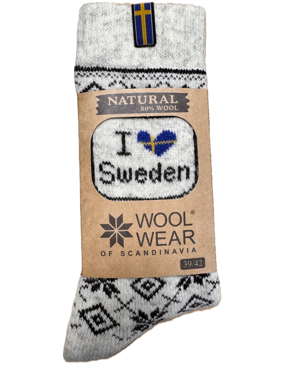 Wool Of Scandinavia Svenske Ragsokker M/ I Love Sweden
