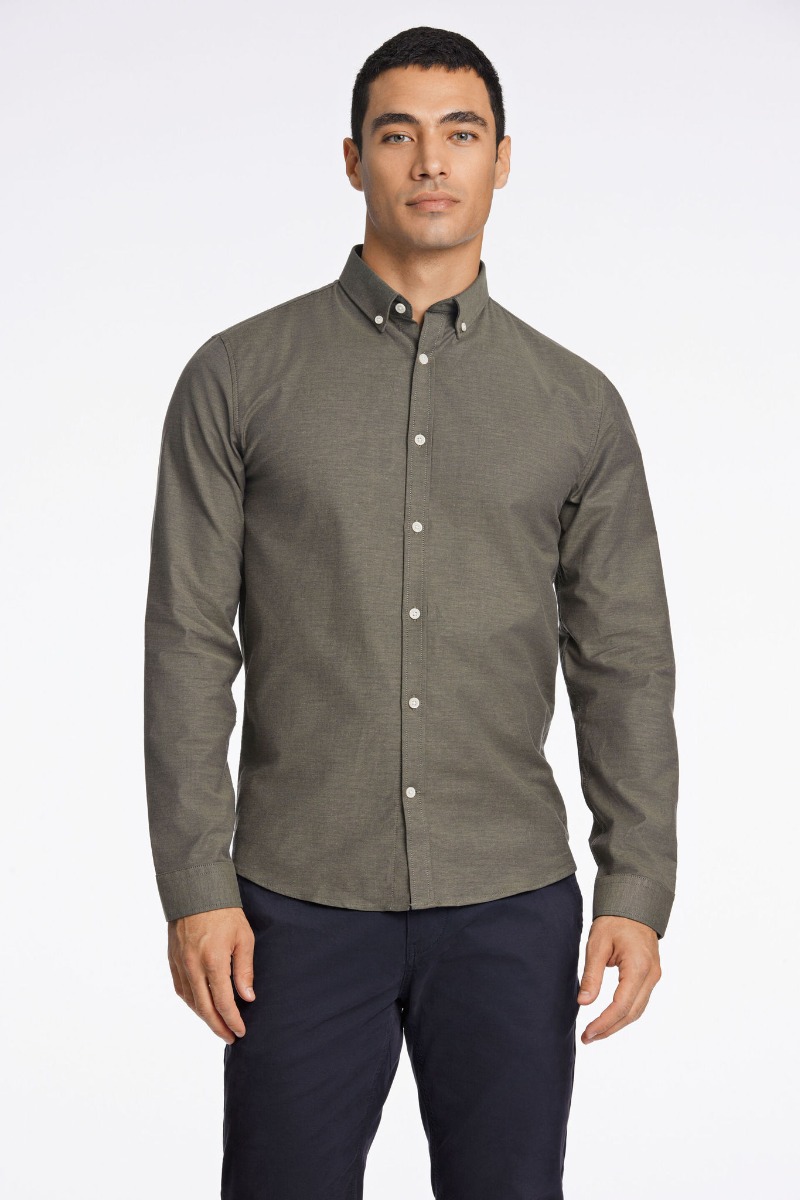 Lindbergh Oxford Skjorte 30-203174b-army