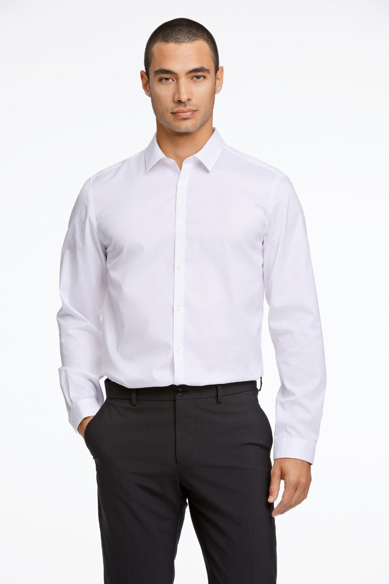 Lindbergh Twill Skjorte 30-29196b-white