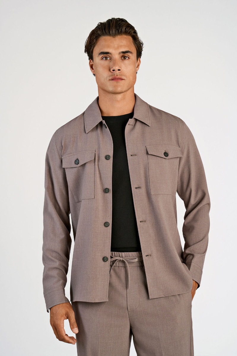 Lindbergh Superflex Overshirt 30-305044-deep Sand Melange