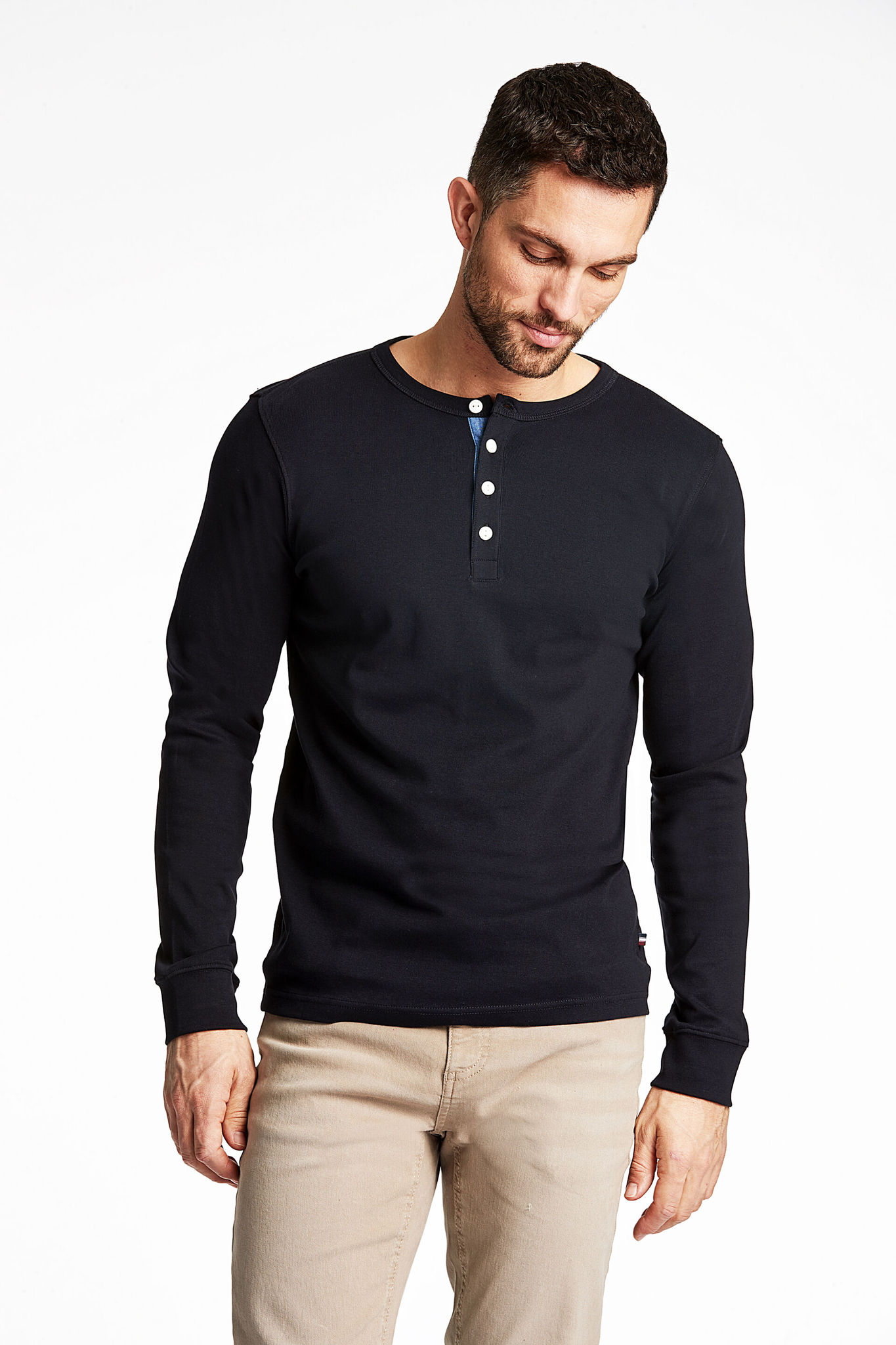 Lindbergh L/s Grandad T-shirt 30-420095-black-3x-large