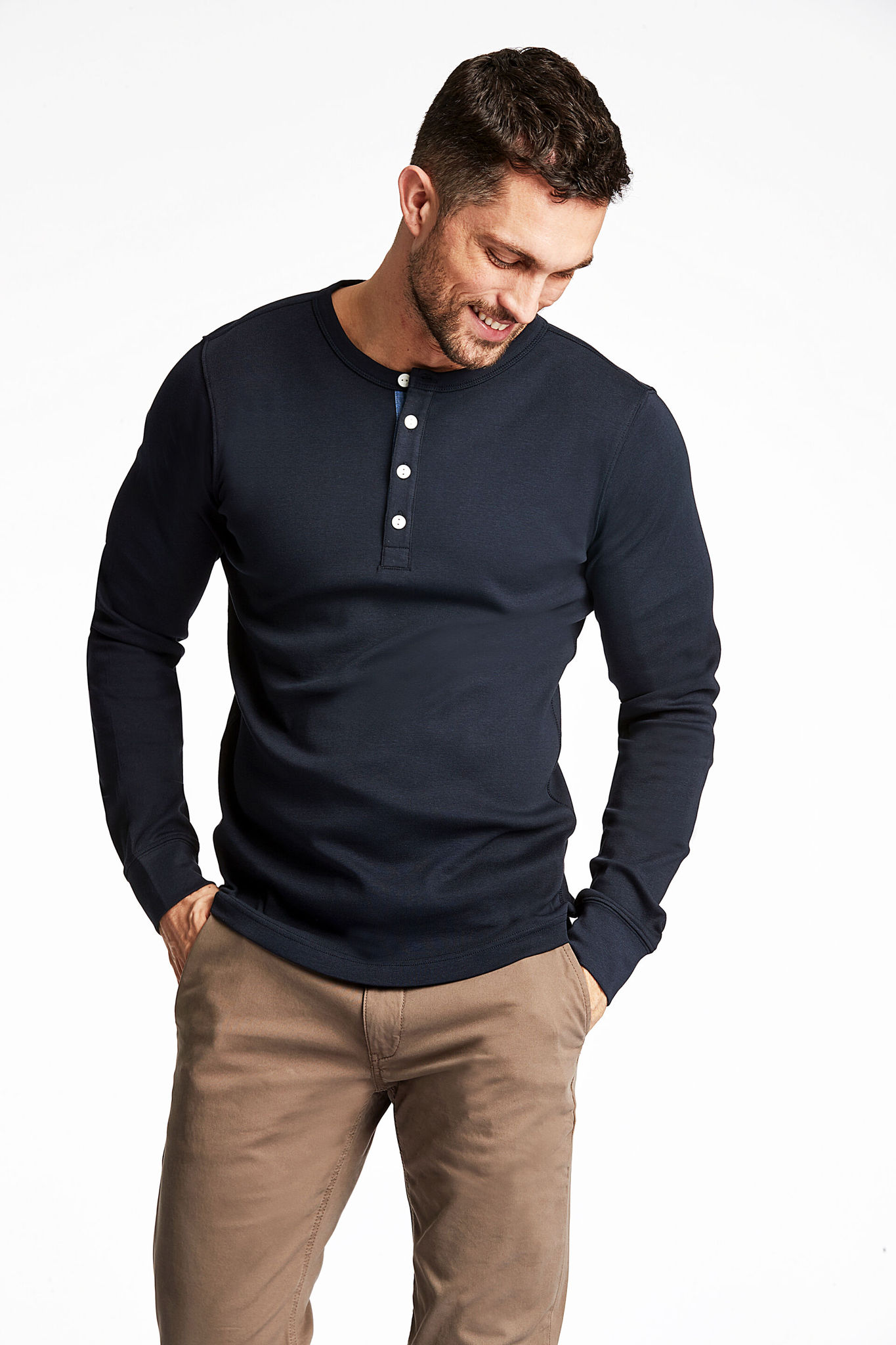 Lindbergh L/s Grandad T-shirt 30-420095-navy-3x-large