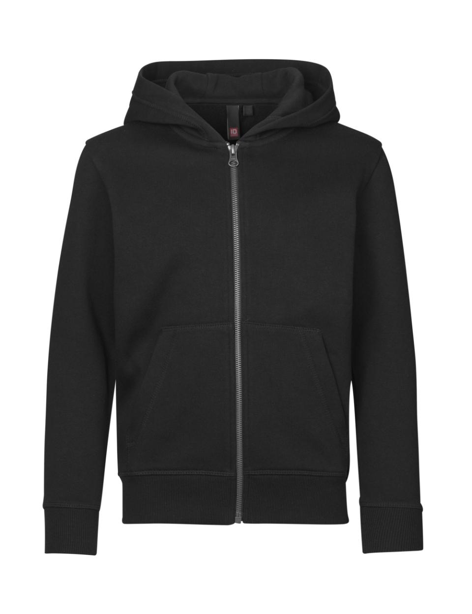 Id Kids Zip Hoodie Sort-børn 4 År / 6 År