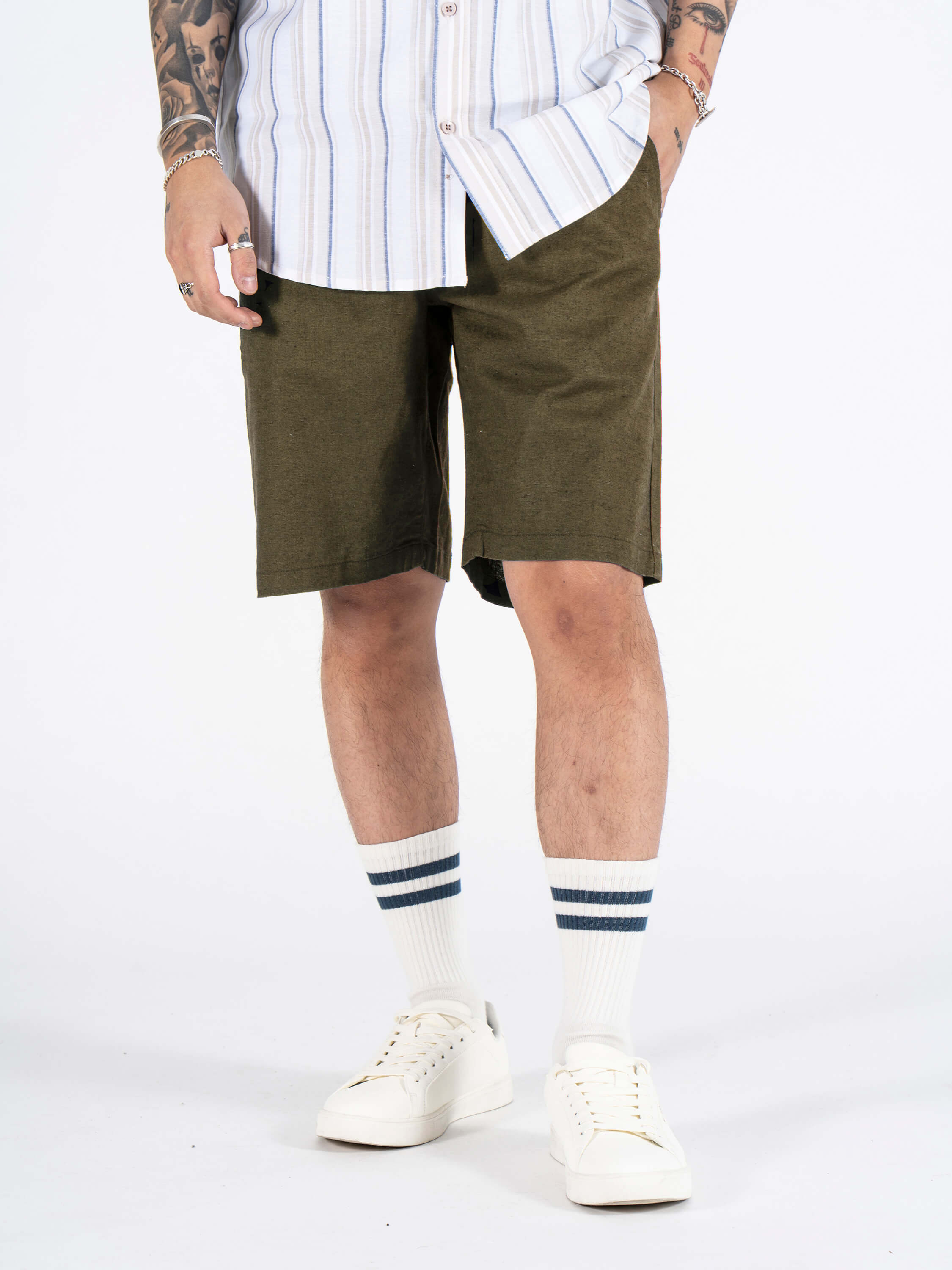 Marcus Hør Shorts 7000125-agave Green-small