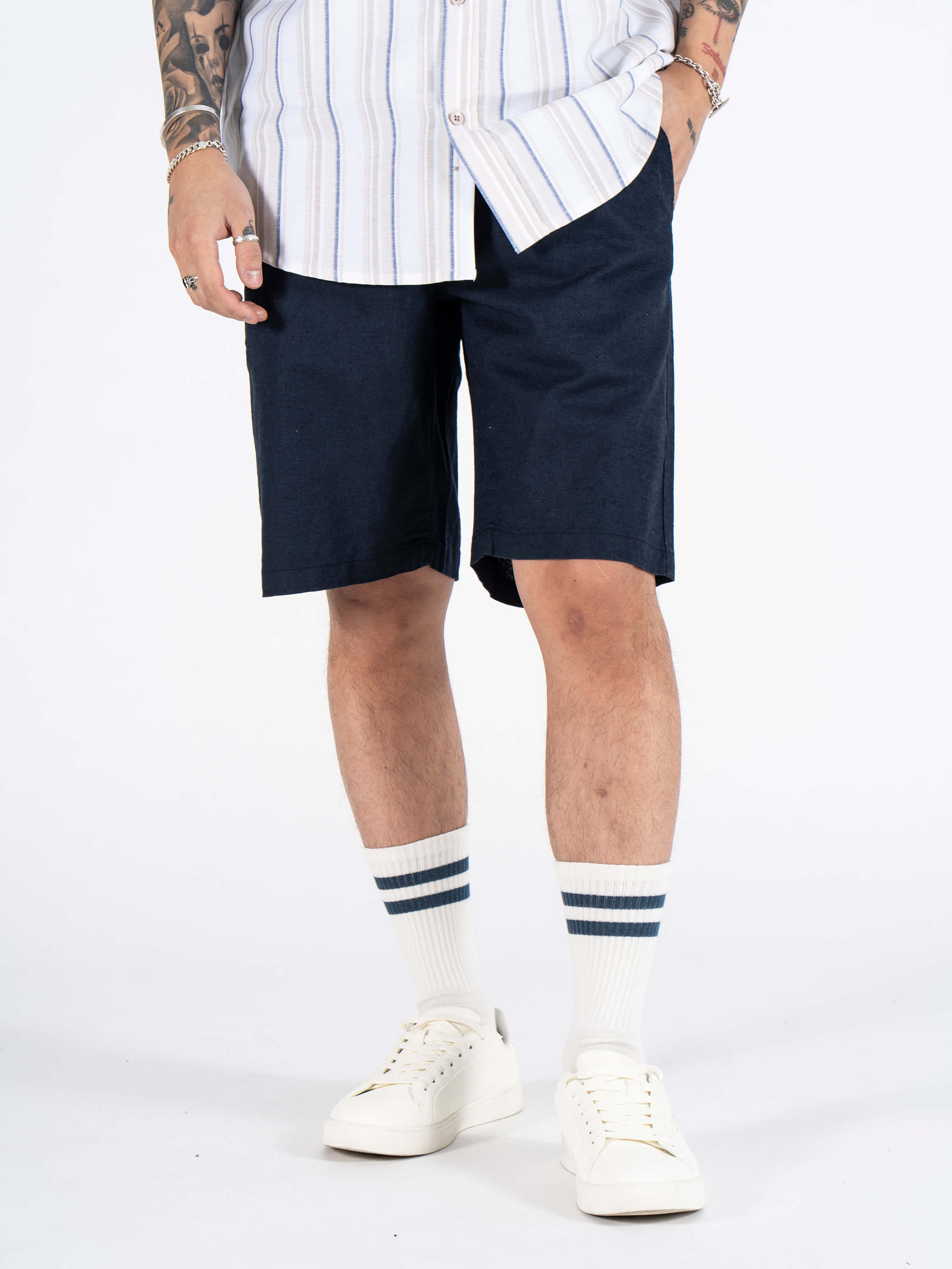Marcus Hør Shorts 7000125-dark Sapphire-2x-large