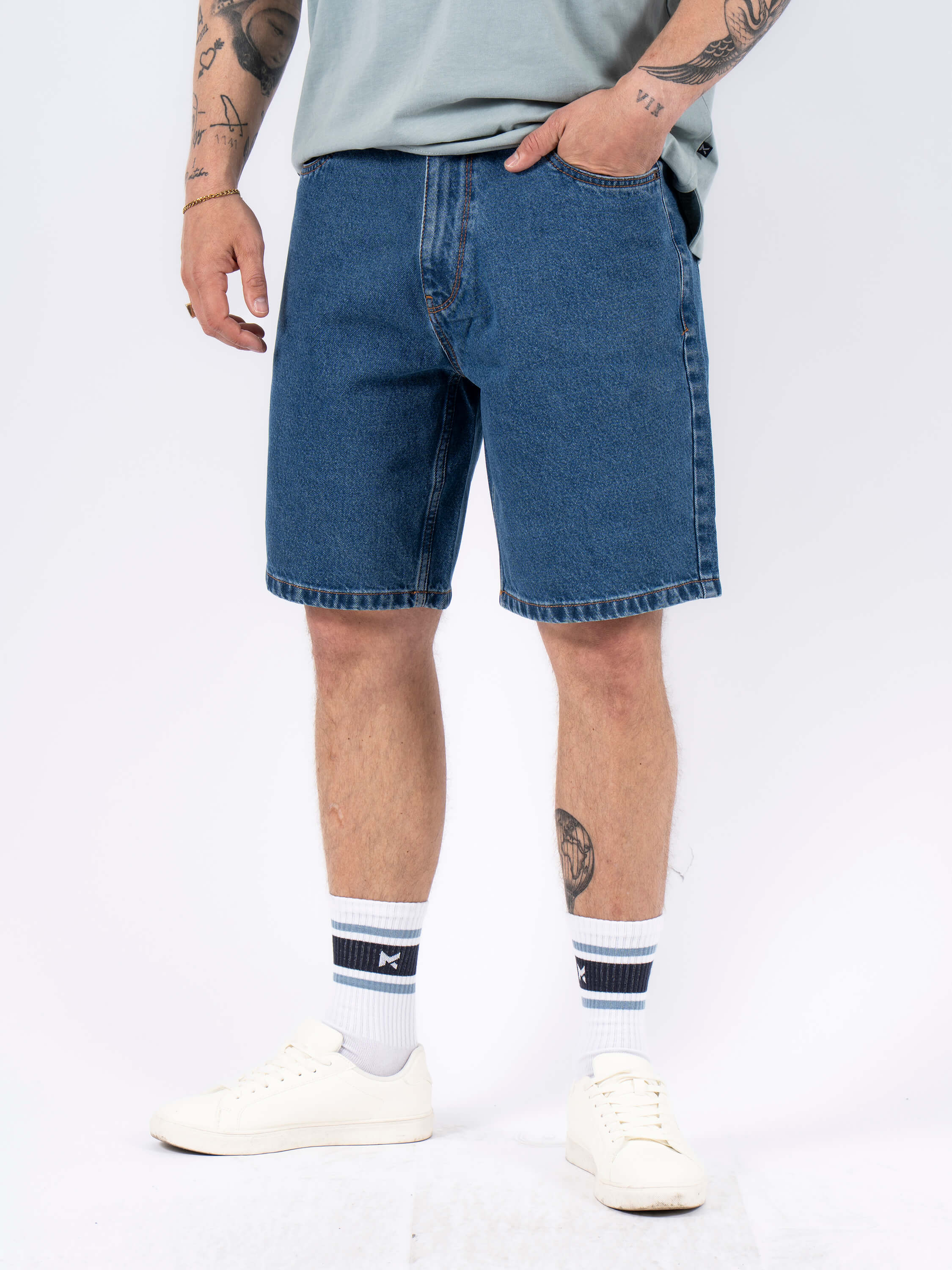 Marcus Denim Shorts 7000168-blue Wash-40w