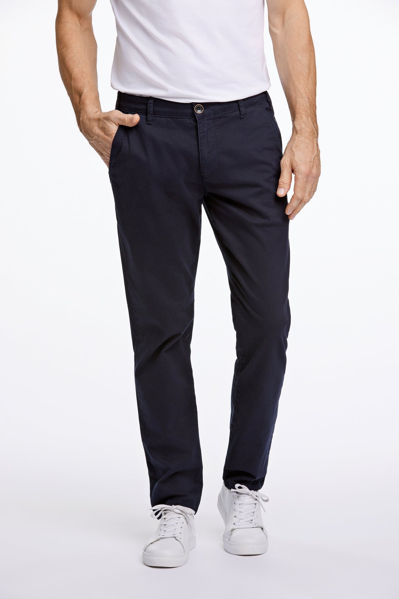 Bison Superflex Chino 80-047012-dk Navy-36w/32l