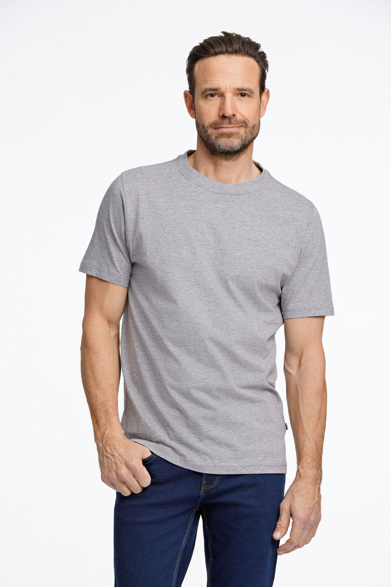 Bison T-shirt 80-40000-grey Melange-medium