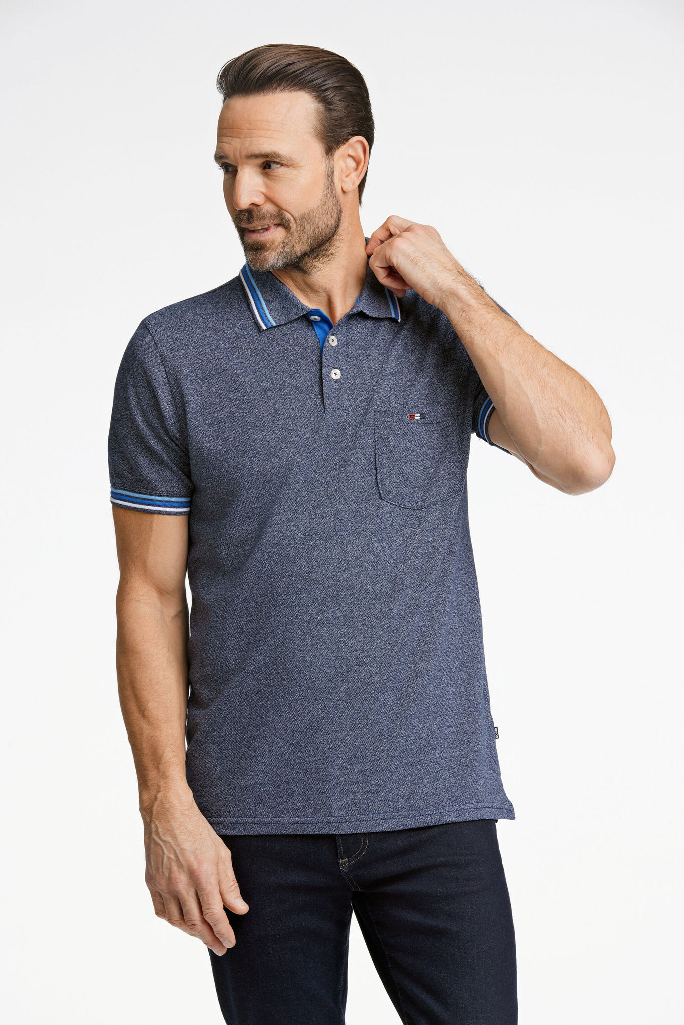 Bison Signature Polo Pique 80-431004-blue-medium