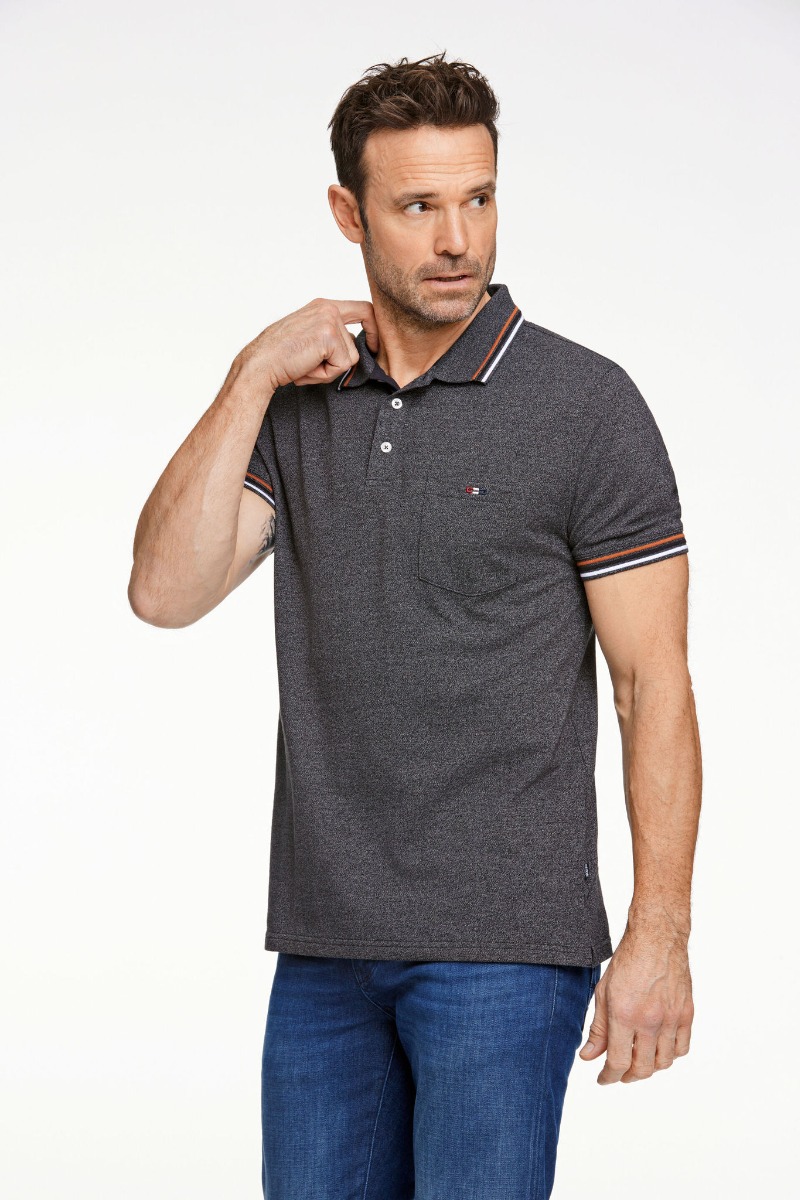 Bison Signature Polo Pique 80-431004-dk Grey Melange