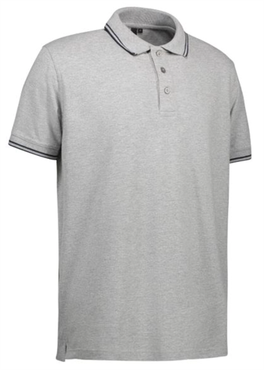 Id Stretch Polo 0522 Grå Melange-medium