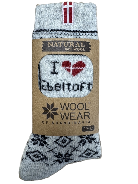 Wool Of Scandinavia Danske Ragsokker M/ I Love Ebeltoft-43-46