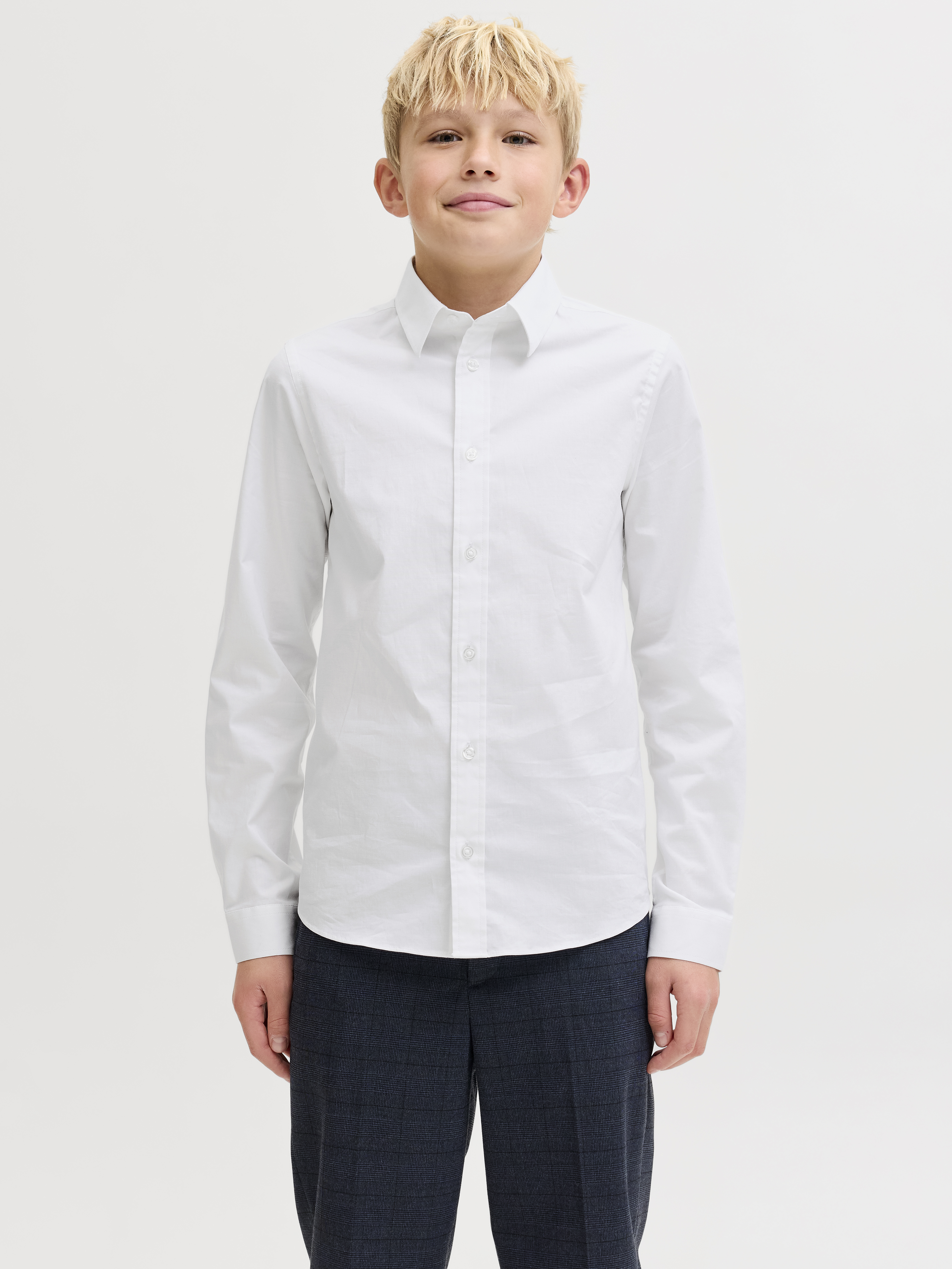 Jack & Jones Junior Skjorte 12269870-white-140 / 10 År